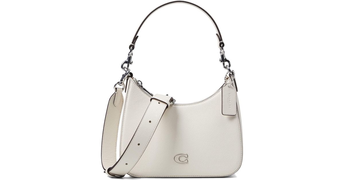 COACH Hobo Crossbody In Cross Grain Leather in White Lyst