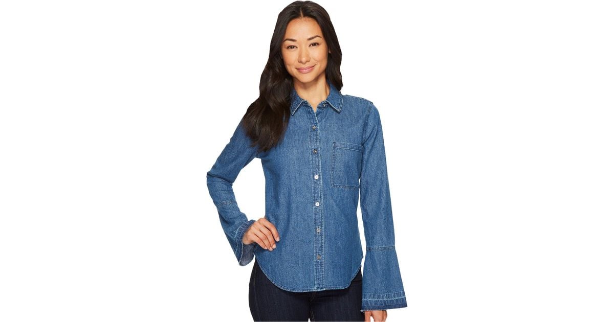 bell sleeve denim top