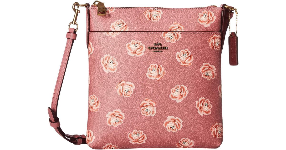 COACH Canvas Messenger Crossbody In Floral Print (b4/rose Rose Print