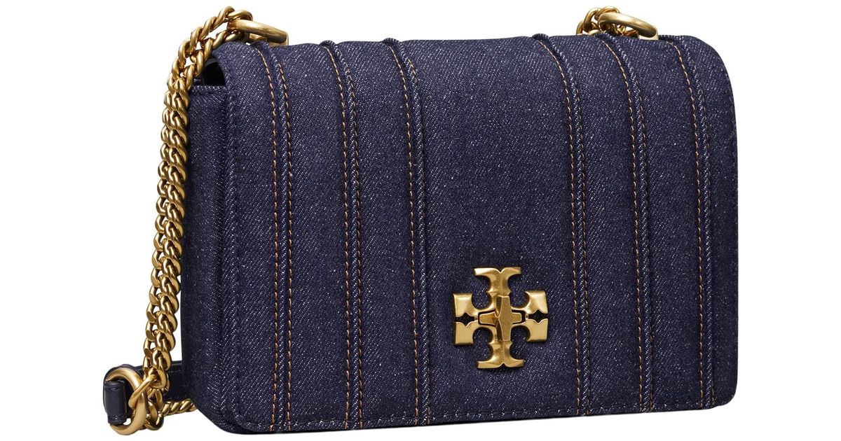 Tory Burch Kira Denim Chain Shoulder Bag in Blue Lyst