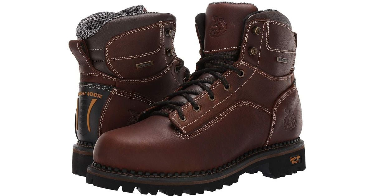 low heel logger boots