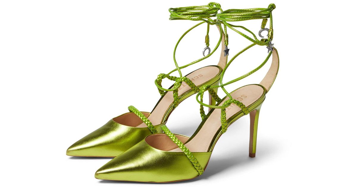 Schutz Leather Lunah Pump in Green | Lyst
