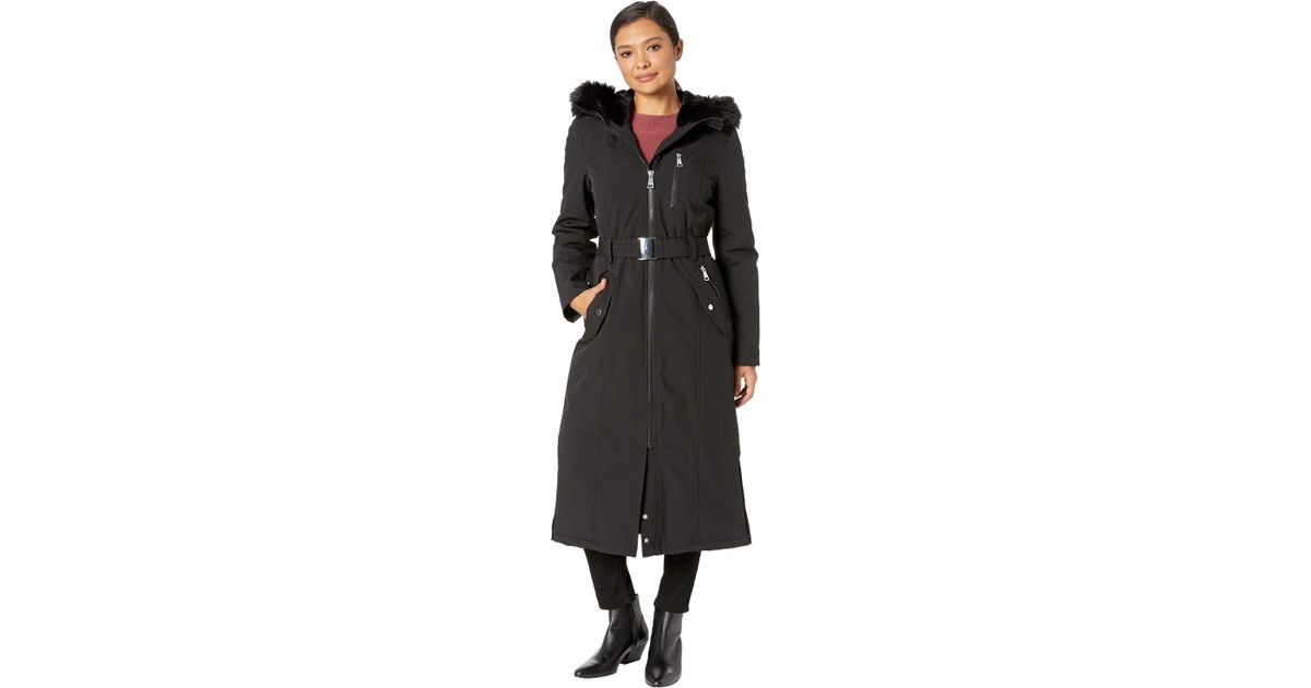 calvin klein faux fur maxi coat