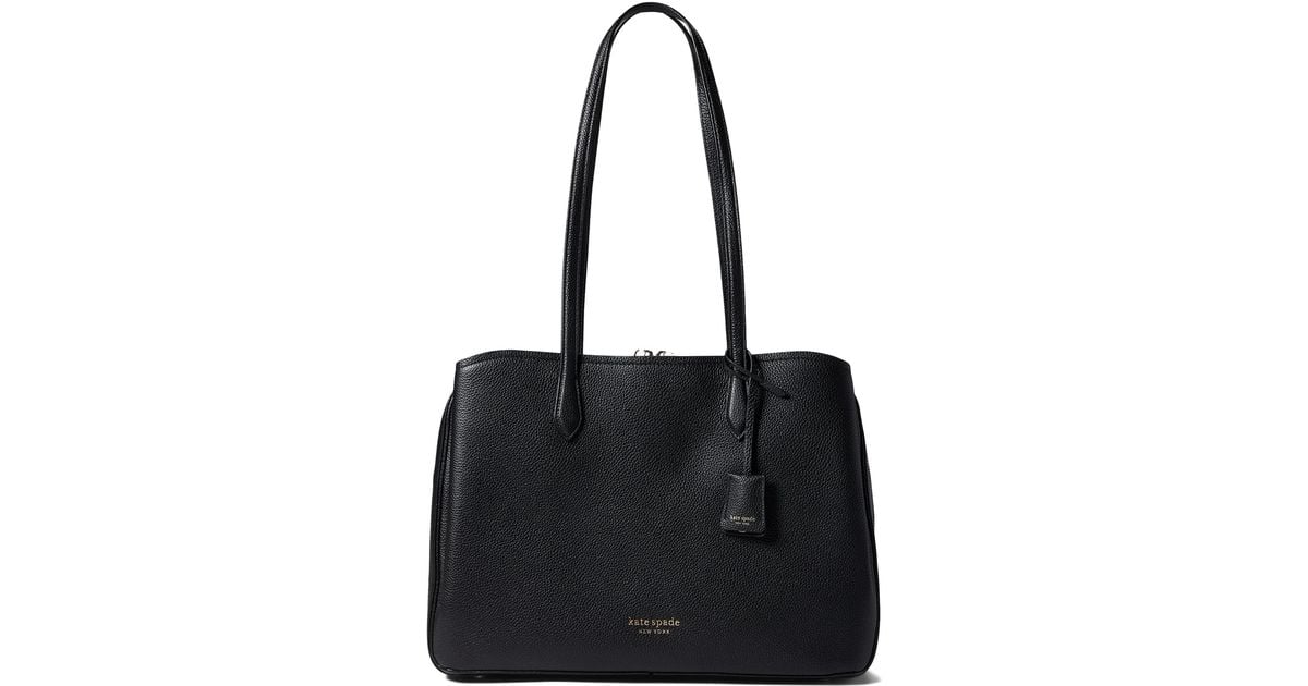 Kate Spade Hudson Pebbled Leather Large Work Tote in Black Lyst