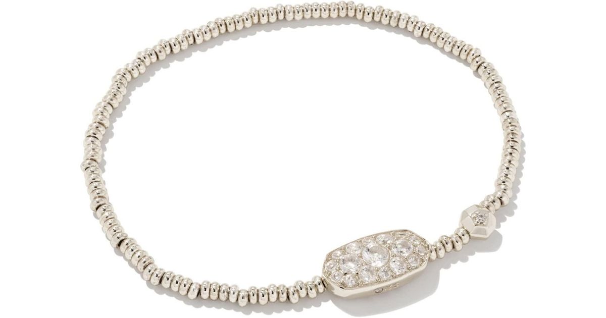 Kendra Scott Grayson Crystal Stretch Bracelet in White Lyst