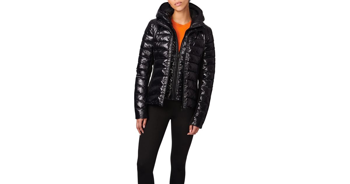 Bernardo Ecoplume Neoprene Combo Bib Jacket In Cire in Black Lyst