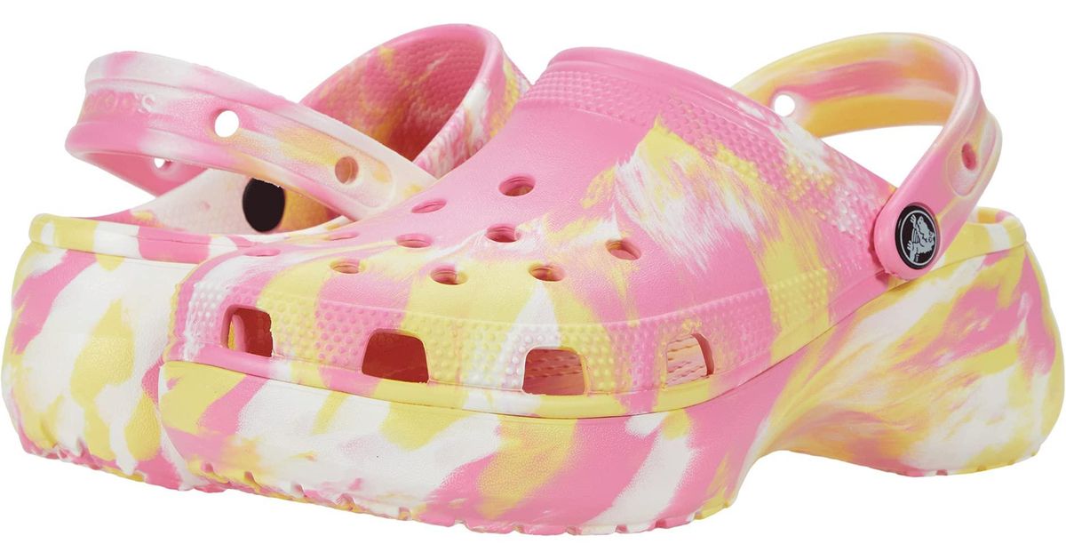 Crocs™ Synthetic Classic Platform Marbled Tiedye Clog in Pink Lyst