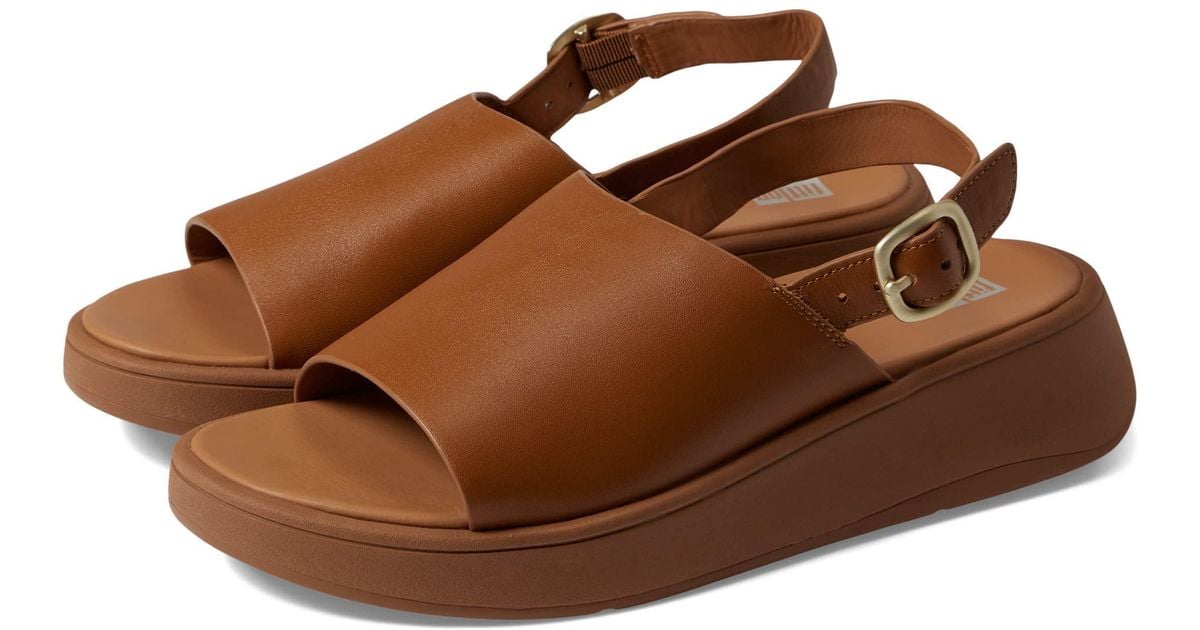 Fitflop Fmode Leather Flatform Backstrap Sandals in Brown Lyst