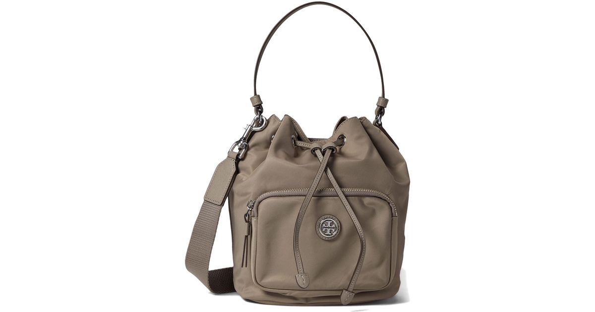 Tory Burch Synthetic Virginia Bucket Bag in Gray Lyst