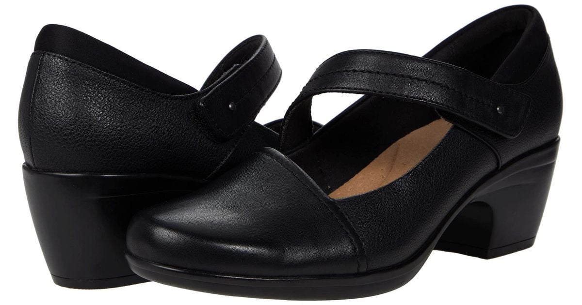 Clarks Leather Emily Pearl in Black | Lyst