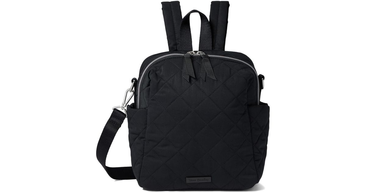 Vera Bradley Synthetic Performance Twill Convertible Small Backpack in Black Lyst