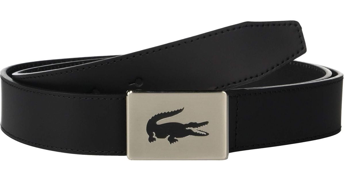 Lacoste Leather Classic Big Croc Buckle Belt in Black for Men Save 11