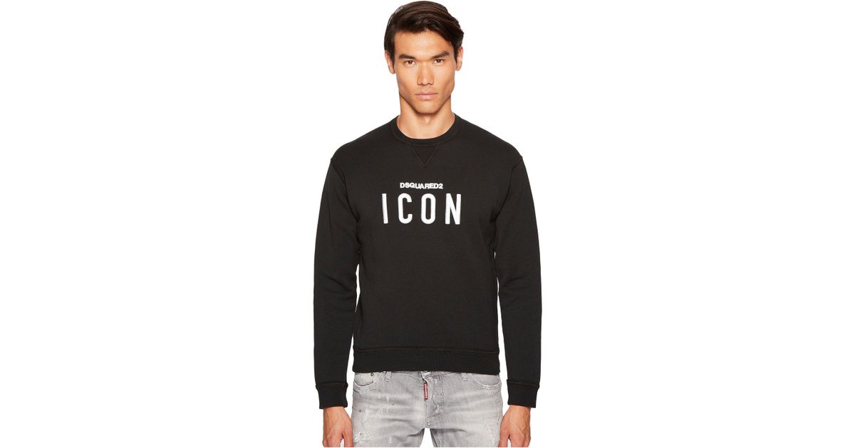DSquared² Cotton Icon Sweatshirt in Black for Men | Lyst