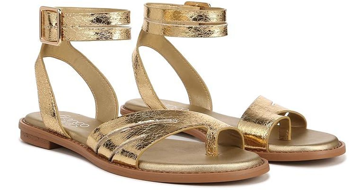 Franco Sarto Ankle Strap Flat Sandals With Padded Footbed Franco