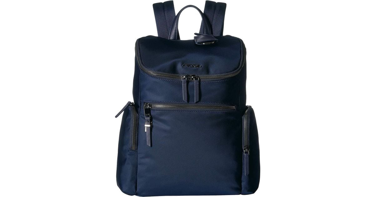 tumi navy blue backpack
