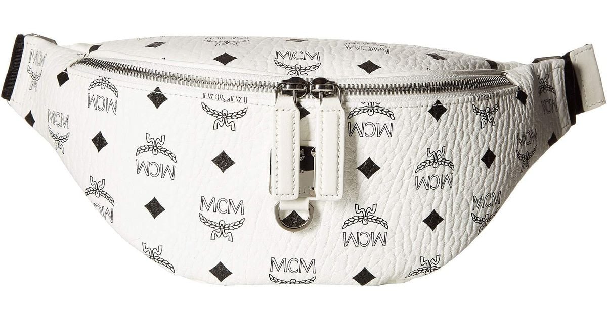 mcm fanny pack white