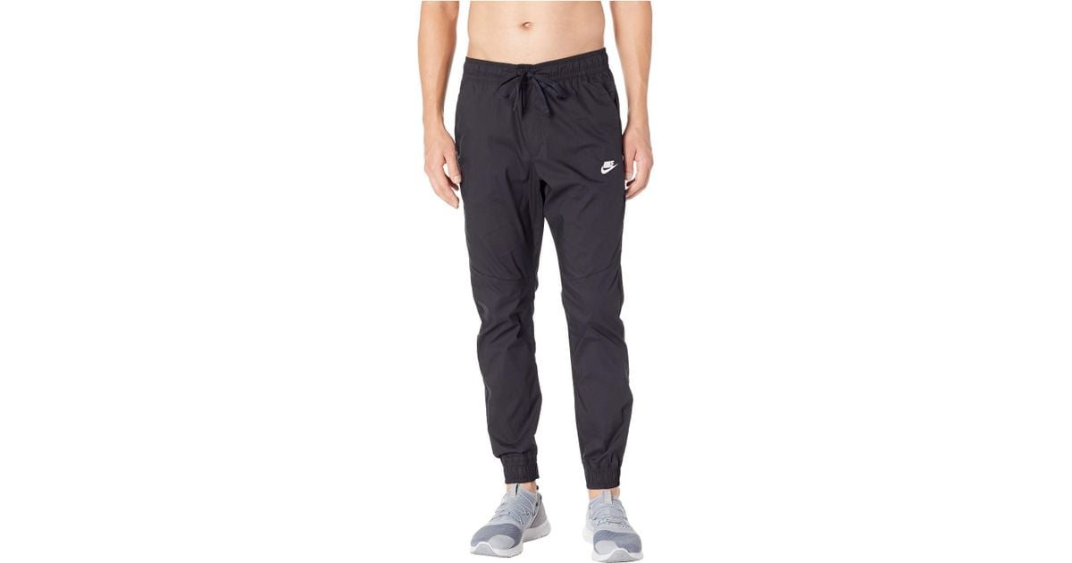 Nike Cotton Nsw Jogger Woven Core Street (black/white) Casual Pants for Men  | Lyst