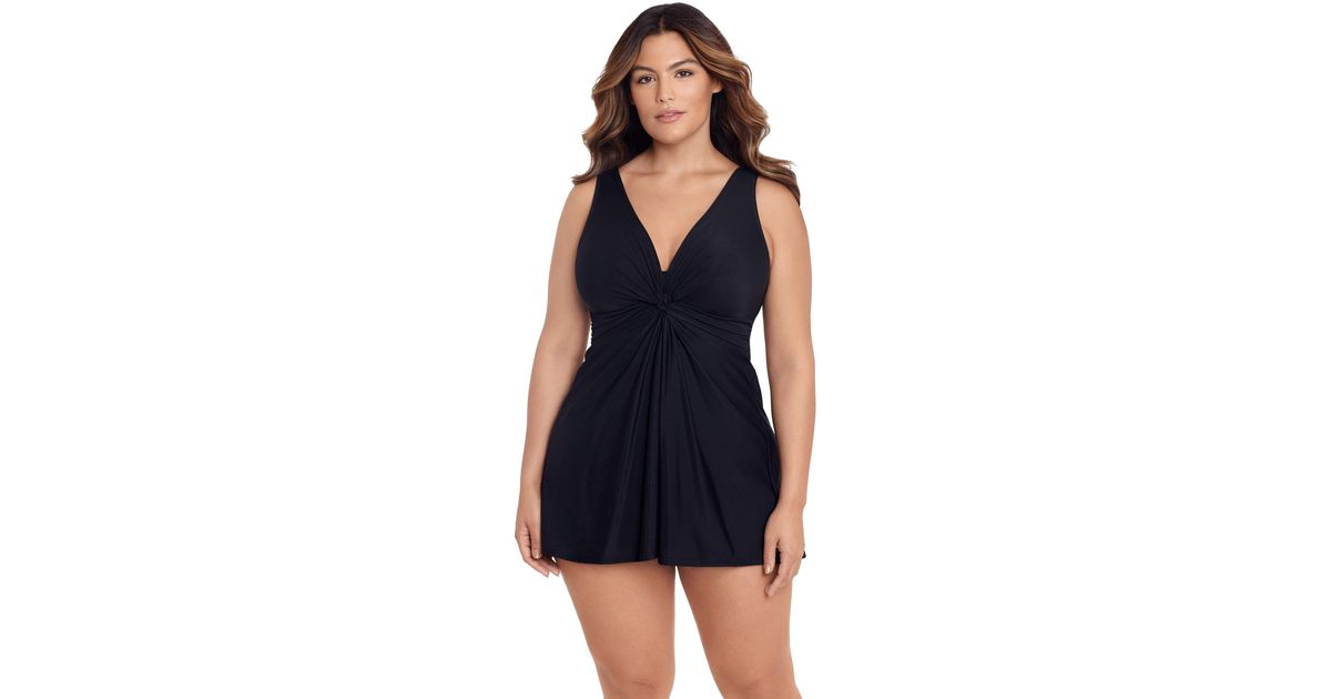 Miraclesuit Synthetic Plus Size Solid Marais One-piece Swimdress in ...