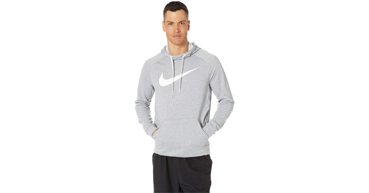 nike training crew neck sweat with swoosh logo in grey