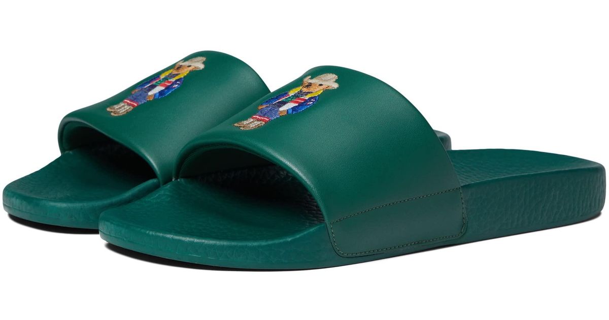 Polo Ralph Lauren Synthetic Polo Slide in Green for Men Lyst