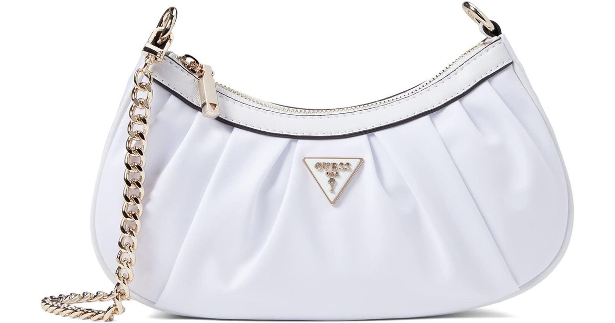 Guess Synthetic Mariana Top Zip Shoulder Bag in White Lyst