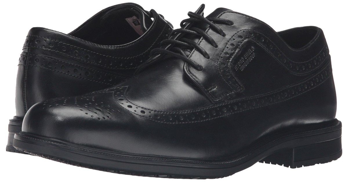 in Black Leather Men’s Rockport Essential Details Waterproof Wing Tip Shoes