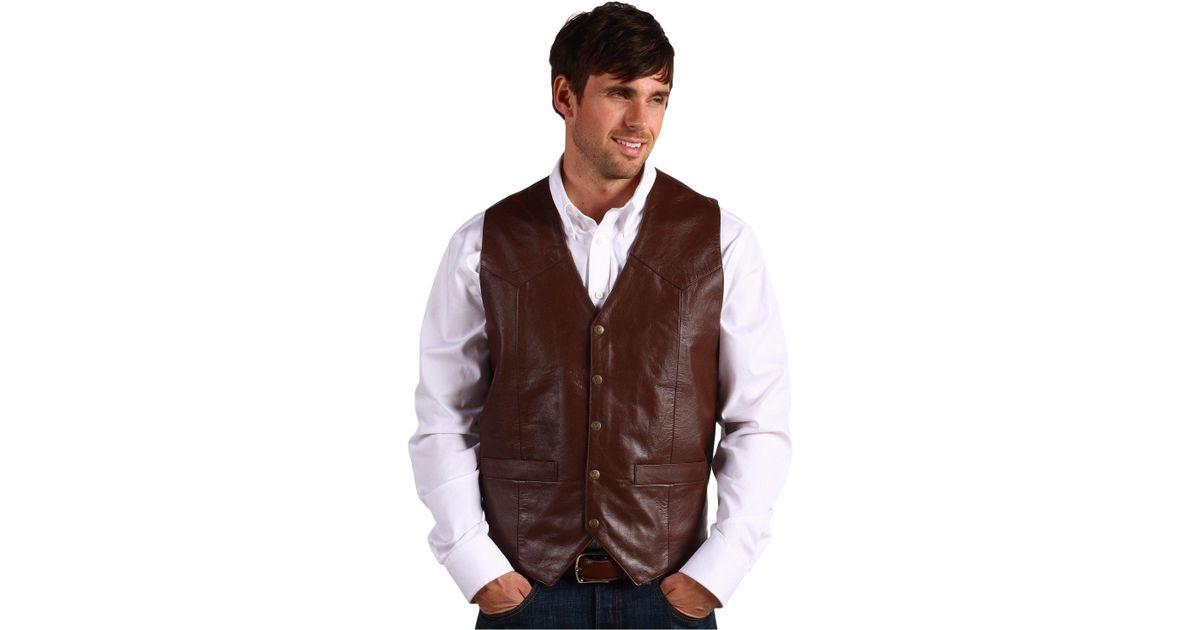 Roper Mens Big and Tall Action Leather Vest