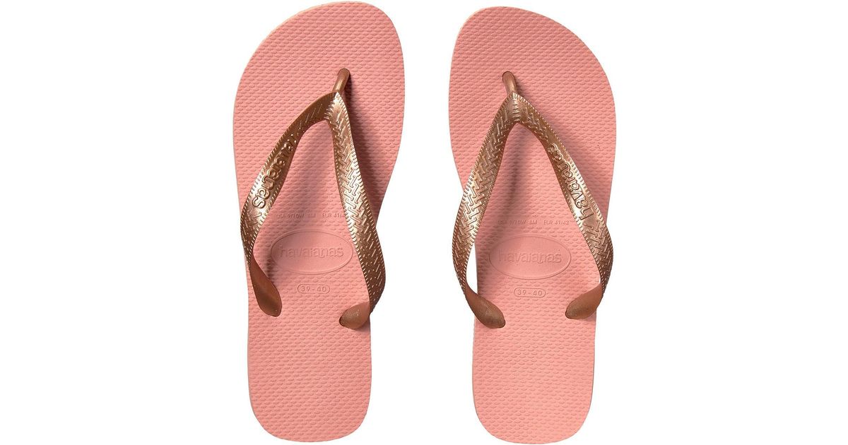 havaianas slippers rose gold
