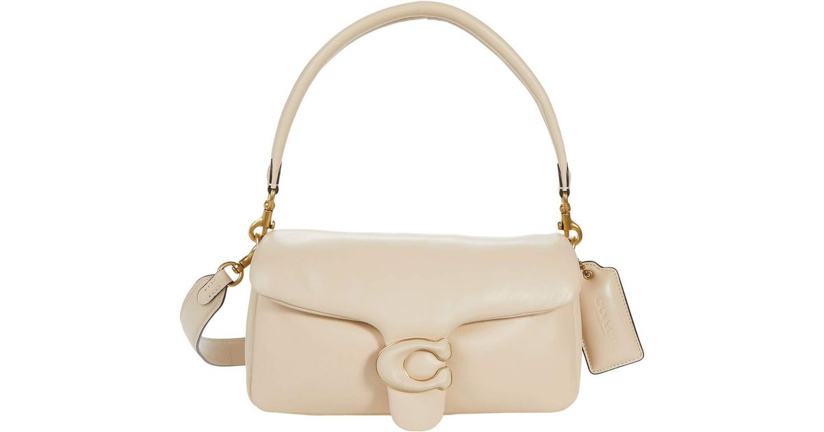 coach leather covered c closure puffy tabby shoulder bag 26