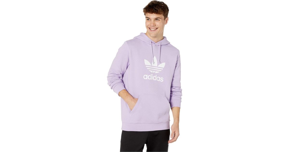 adidas trefoil hoodie purple