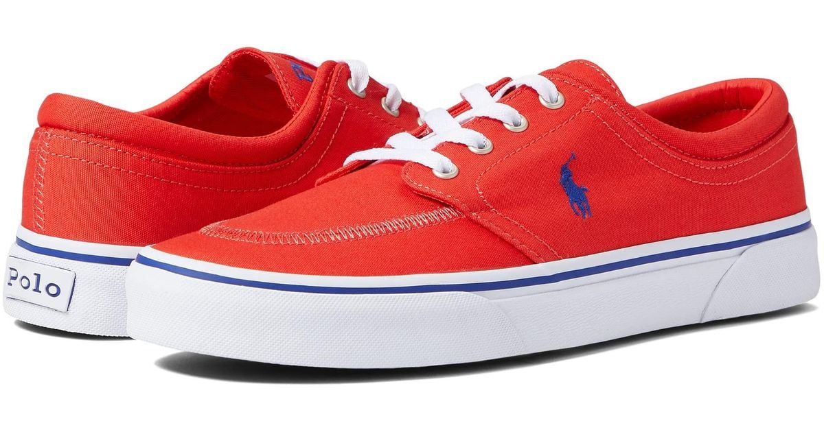 Polo Ralph Lauren Faxon X Lowtop Canvas Sneaker in Red for Men Lyst