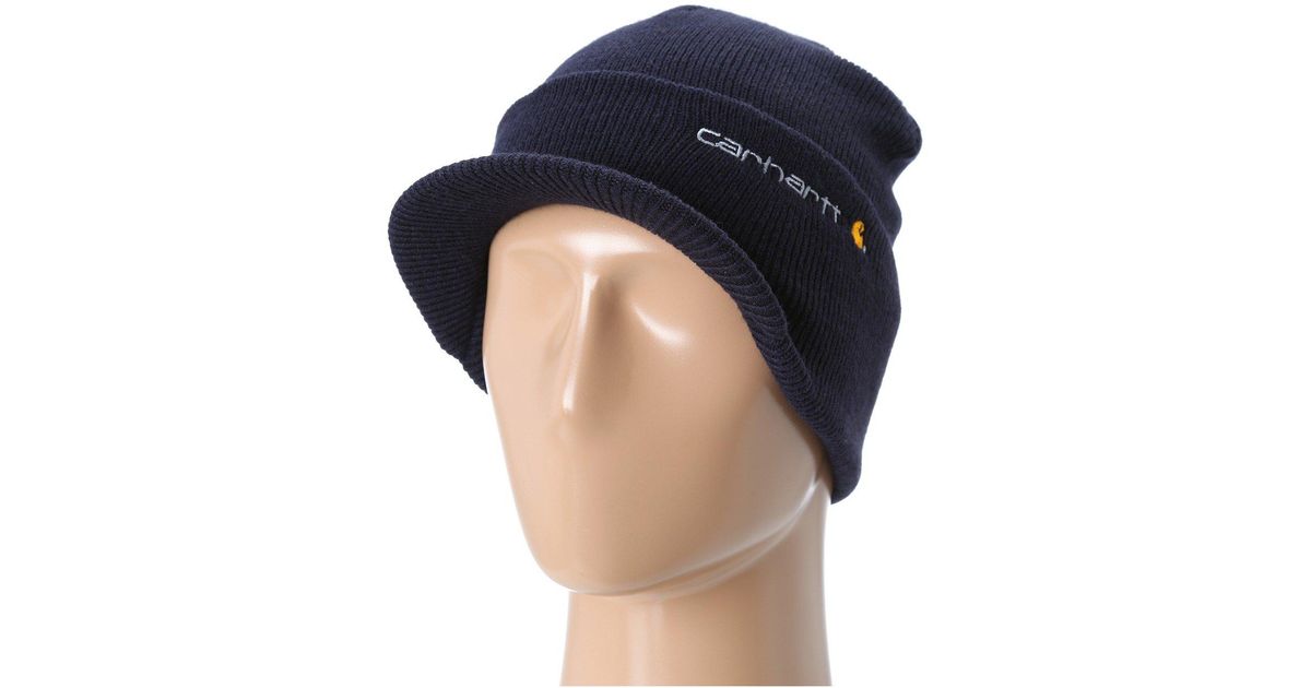 Carhartt Knit Hat With Visor in Blue for Men | Lyst