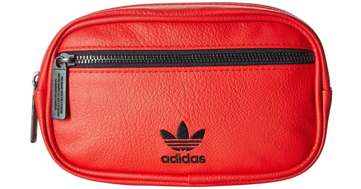 adidas Originals Originals Pu Leather Waist Pack in Red Lyst