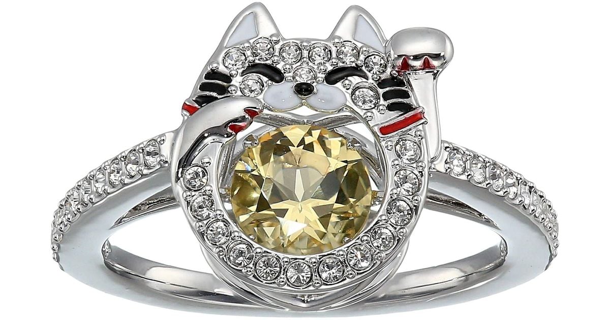 Swarovski Sparkling Dance Cat Ring in Metallic | Lyst