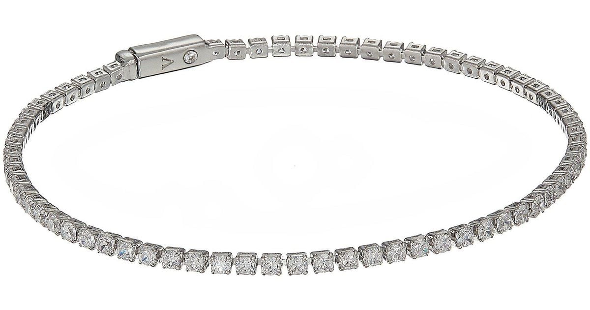 Vince Camuto 2mm Cz Cup Chain Tennis Bracelet in Rhodium/Crystal cz