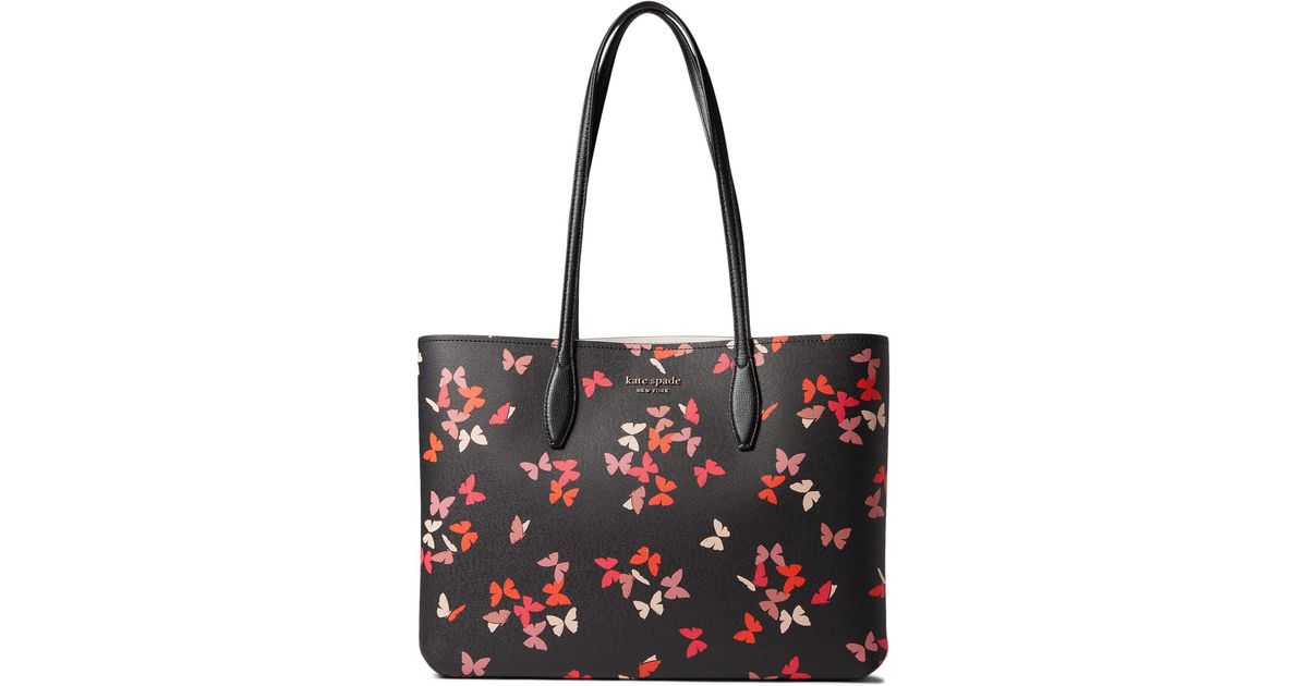 Kate Spade Leather All Day Butterfly Cluster Printed Pvc Large Tote in