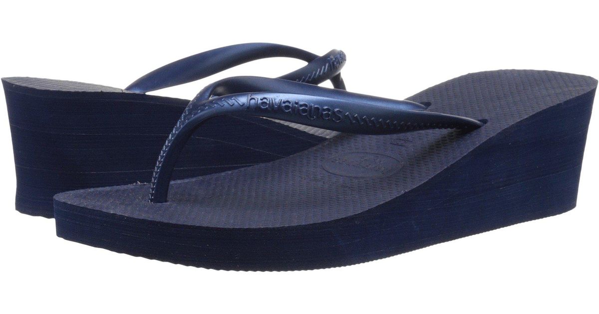 Havaianas High Fashion Flip Flops in Navy Blue (Blue) | Lyst