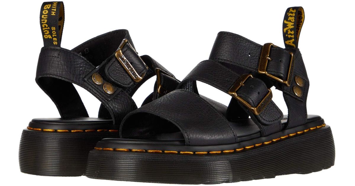 Dr. Martens Gryphon Platform Gladiator Sandals in Black | Lyst