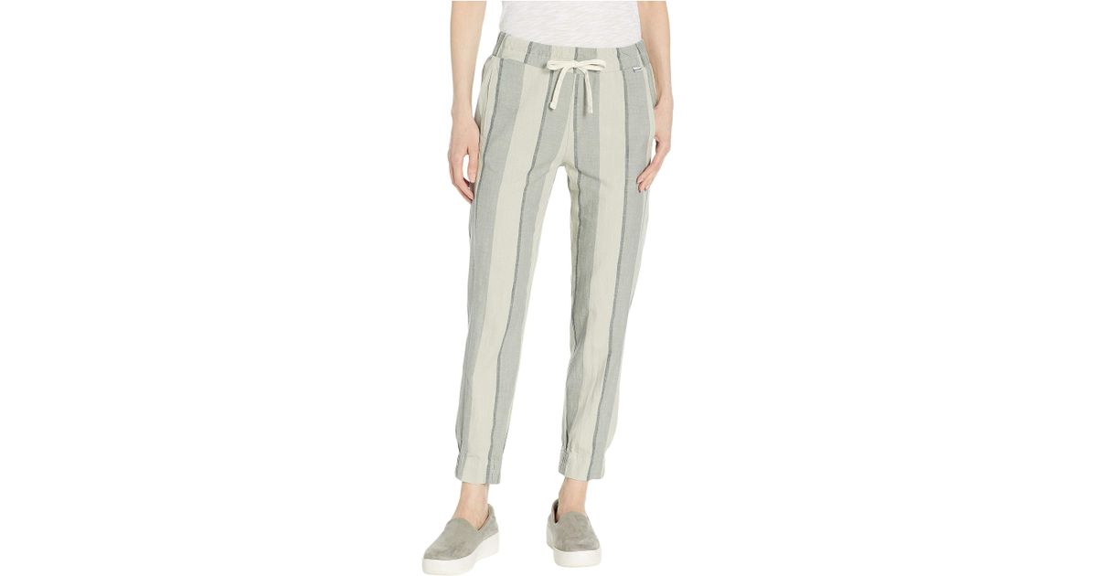 striped ankle length pants