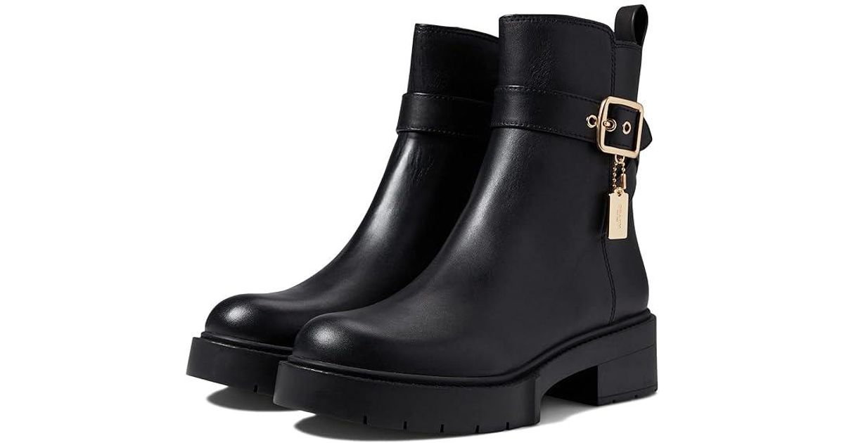 Coach leather ankle boots sale