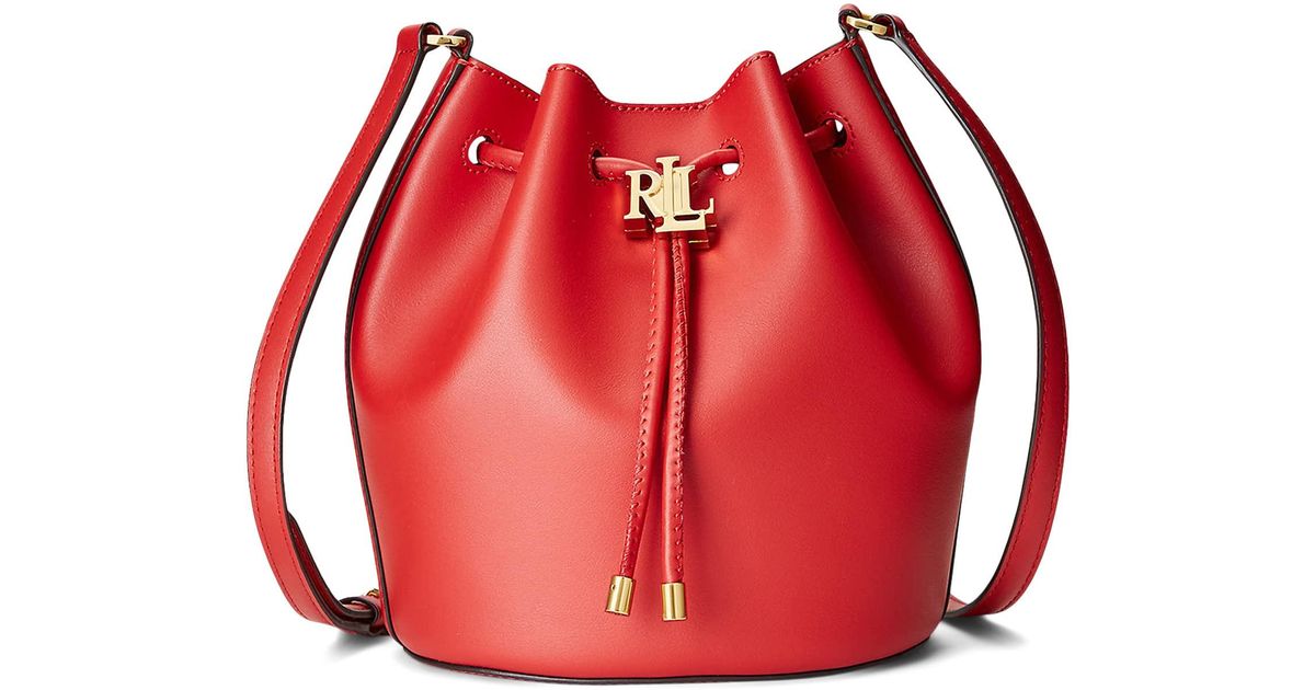 Lauren by Ralph Lauren Leather Medium Andie Drawstring Bag in Pink Lyst