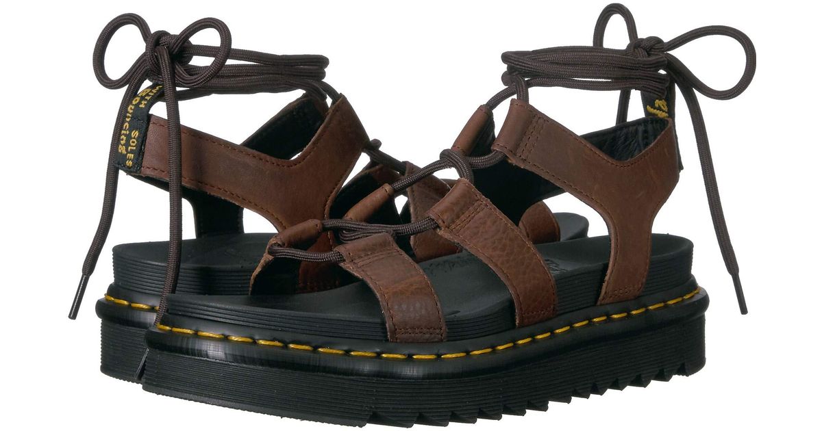 Dr. Martens Leather Nartilla Gladiator Sandals in Brown - Lyst