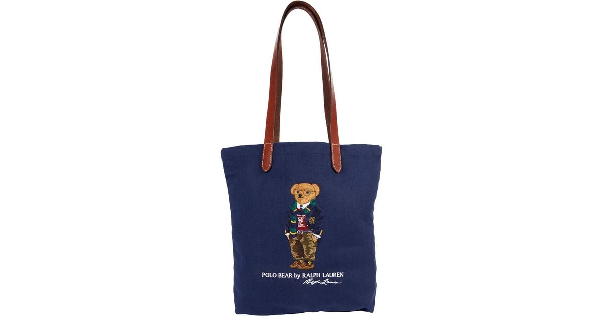 Polo Ralph Lauren Polo Bear Twill Shopper Tote Handbags in Blue for Men |  Lyst