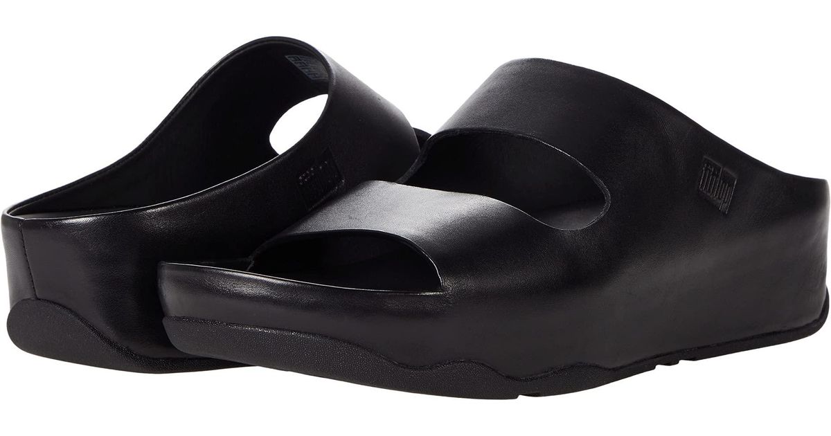 fitflop two bar shearling slides