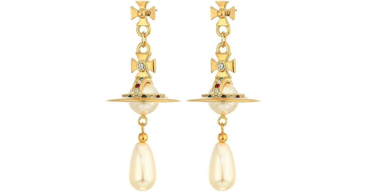 Vivienne Westwood Pearl Drop Earrings in Metallic | Lyst