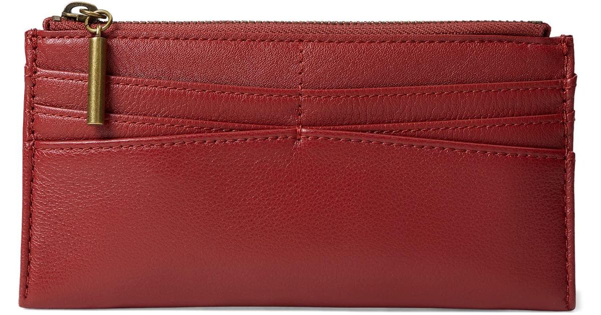 The Sak Leather Neva Large Card Wallet in Red Lyst