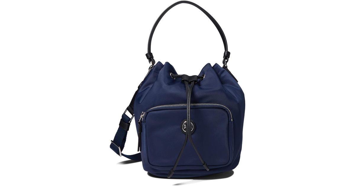 Tory Burch Synthetic Virginia Bucket Bag in Navy (Blue) Lyst