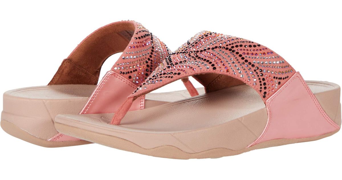 Fitflop Synthetic Lulu Crystal Feather in Pink | Lyst
