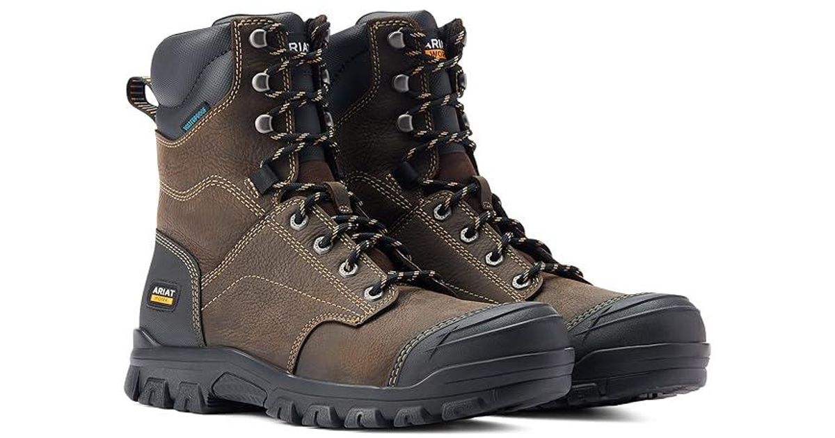 Ariat Treadfast 8 Waterproof Work Boot (Dark) Boots in Black for Men | Lyst