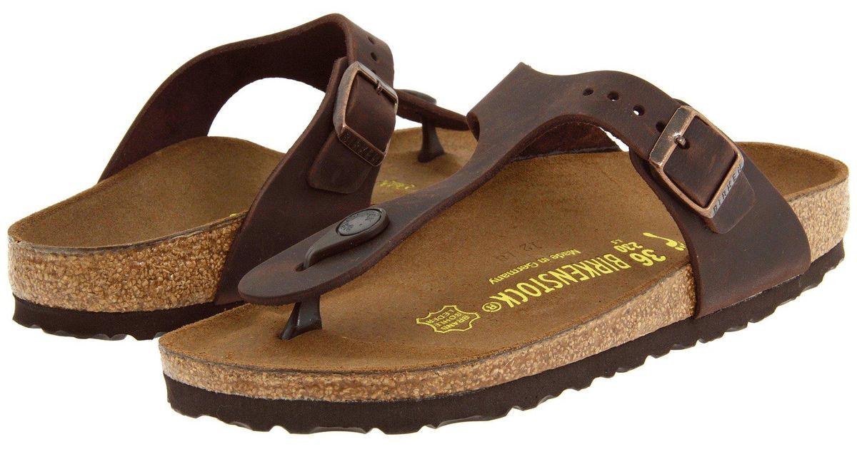oiled leather birkenstock gizeh